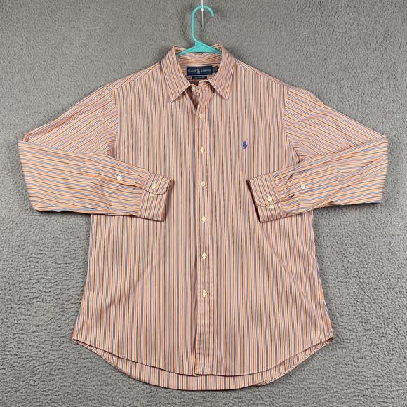 VTG Ralph Lauren Custom Fit Button Down Shirt Men's 16 34/35 Medium Striped - Picture 2 of 12